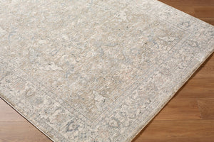 Livabliss Poetry Traditional Fringe Area Rug Machine Woven Polyester for Living and Dining Rooms Cream, Slate 9' x 12'2" POI2308-9122