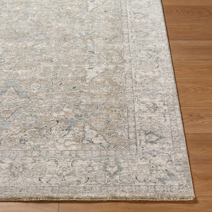 Livabliss Poetry Traditional Fringe Area Rug Machine Woven Polyester for Living and Dining Rooms Cream, Slate 9' x 12'2" POI2308-9122