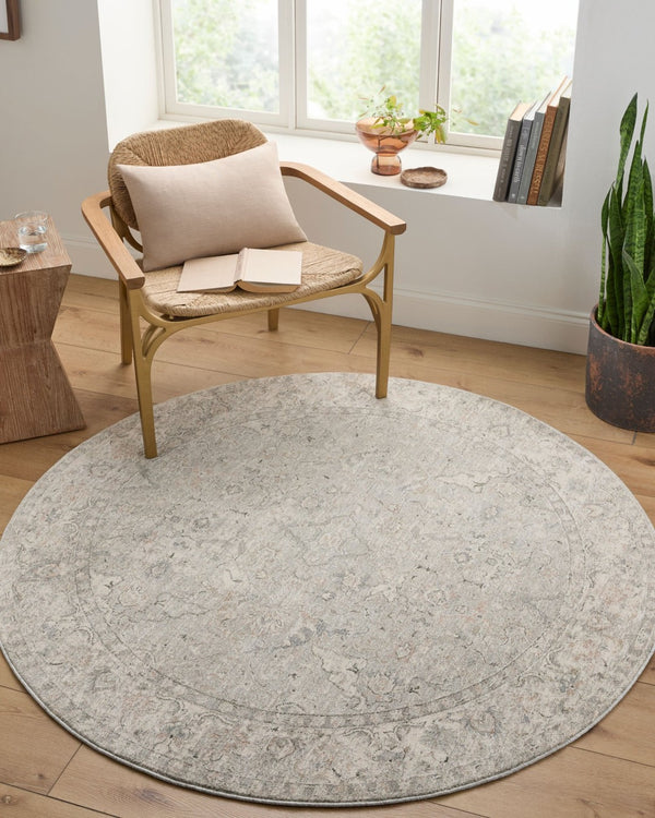 Livabliss Poetry Traditional Fringe Area Rug Machine Woven Polyester for Large Living Rooms Slate, Cream 6'7" x 9'6" POI2309-6796