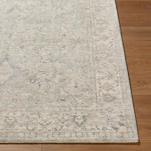 Livabliss Poetry Traditional Fringe Area Rug Machine Woven Polyester for Large Living Rooms Slate, Cream 6'7" x 9'6" POI2309-6796