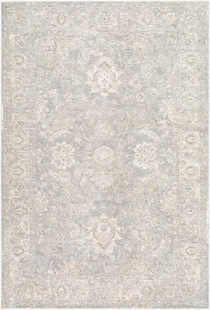 Livabliss Poetry Turkish Inspired Machine Woven Polyester Area Rug with Fringe for Large Rooms Slate, Cream 5' x 7'5" POI2310-575