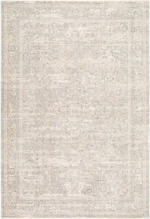Livabliss Poetry Traditional Medallion Persian Area Rug Fringe Polyester Living Room Dining Cream, Light Be 9' x 12'2" POI2312-9122