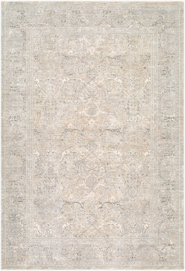 Livabliss Poetry Collection Traditional Area Rug Polyester Woven Plush Pile Living Room Floor Light Beige, Cr 10' x 13'11" POI2314-101311