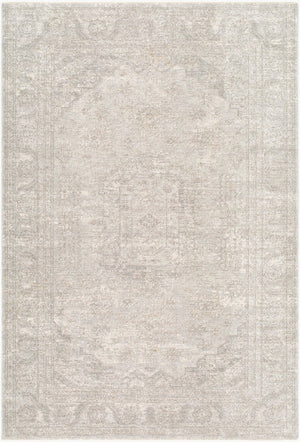 Livabliss Poetry Traditional Fringe Area Rug Machine Woven Polyester for Formal Living Spaces Light Gray, Cre 10' x 13'11" POI2317-101311
