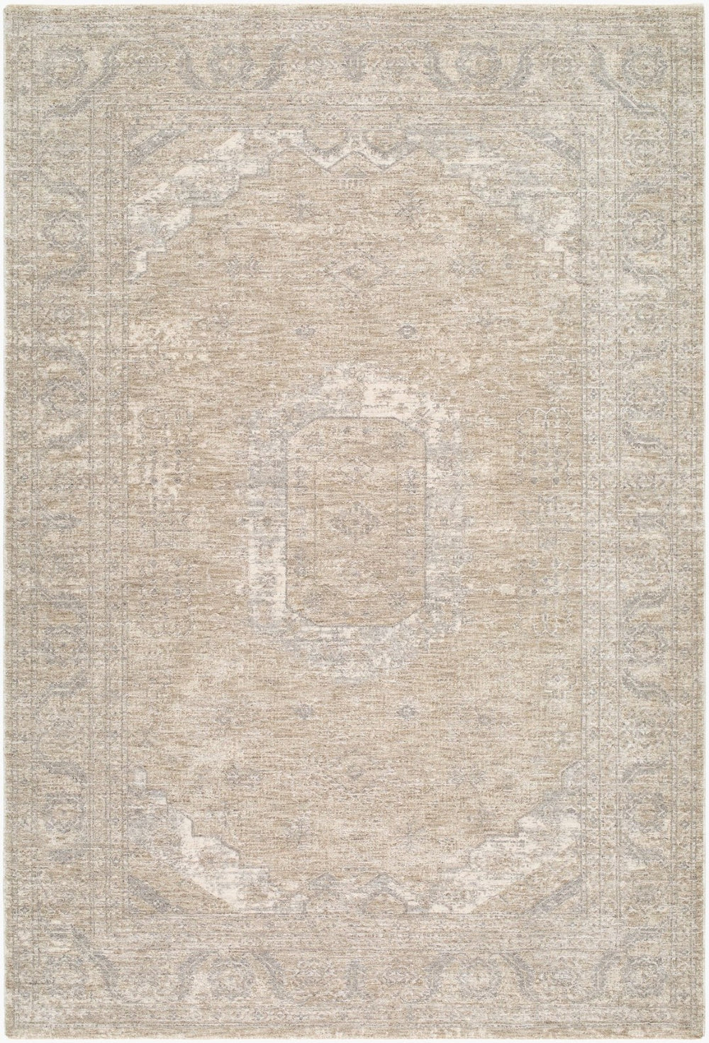 Livabliss Poetry Collection Turkish Machine Woven Medallion Area Rug for Living Dining Rooms Light Beige, Cr 12' x 15' POI2318-1215