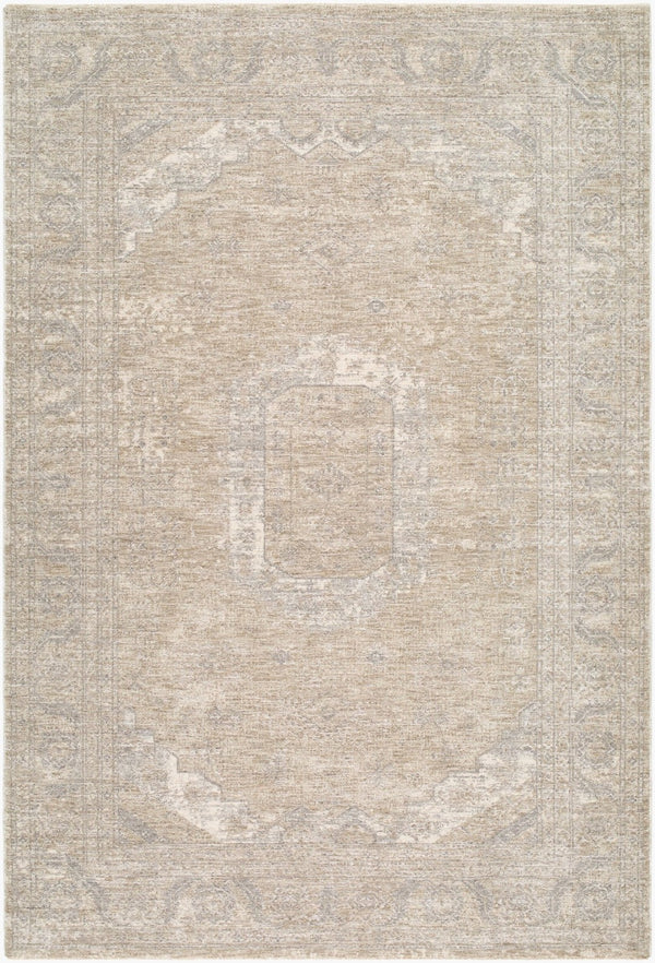 Livabliss Poetry Collection Turkish Machine Woven Medallion Area Rug for Living Dining Rooms Light Beige, Cr 12' x 15' POI2318-1215
