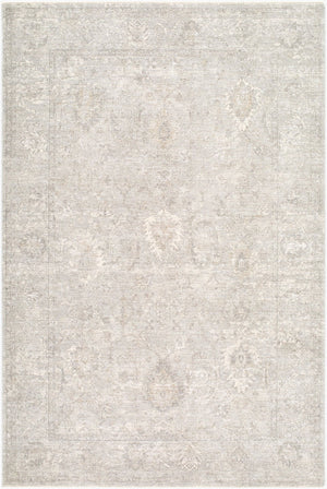 Livabliss Poetry Traditional Medallion Area Rug with Fringe Polyester Pile for Dining Living Rooms Light Gray, Cre 10' x 13'11" POI2321-101311