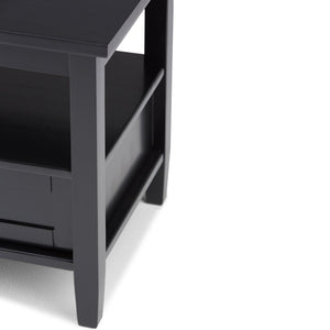 English Elm Warm Shaker Solid Wood 20” Wide End Table In Elegant Black Finish - Stylish Storage & Versatile Design B136P159701-GIGA