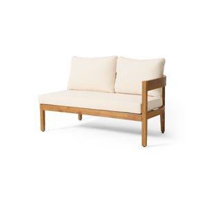 English Elm Brooklyn Outdoor Acacia Hardwood Modular Sectional Sofa with Tuxedo Curved Slat Design 73147.00BGE