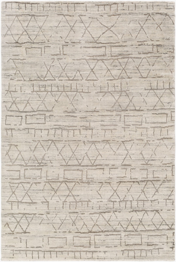 Surya Pokhara 10' X 14' Hand Knotted Rug – Elegant Global-inspired Design, Durable Viscose & Wool Construction Taupe Viscose,Wool Pok2300-46