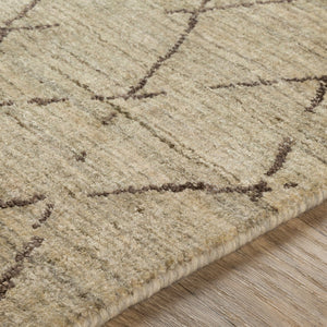 Surya Pokhara 10' X 14' Hand Knotted Rug – Elegant Global-inspired Design, Durable Viscose & Wool Construction Dark Brown Viscose,Wool Pok2302-23