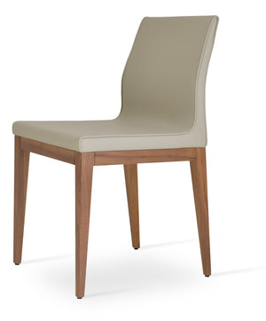Soho Concept Polo Wood Dining Chair - Elegant Italian Design With Flexible Back, Camira Fabric, 10-year Warranty Walnut  Soho-concept-dining-chair-05555