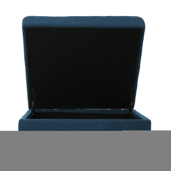 English Elm Larkin Tufted Storage Ottoman with Rolling Casters for Modern Living Rooms 53068.00NBL