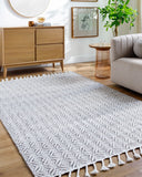 Peony PON-2300 9' x 12' Handmade Rug PON2300-912  Light Silver, Metallic - Silver, Off-White, Silver, Slate Surya