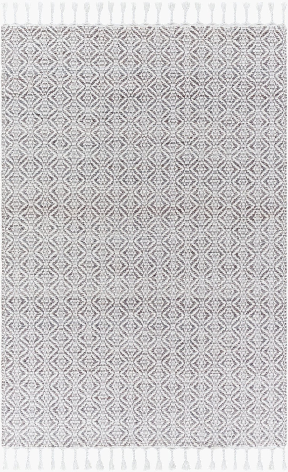 Livabliss Peony Handwoven Flatweave Accent Rug Bohemian Fringe Detail for Entryways and Small Spaces Pewter, Dove Gr 2' x 3' PON2300-23