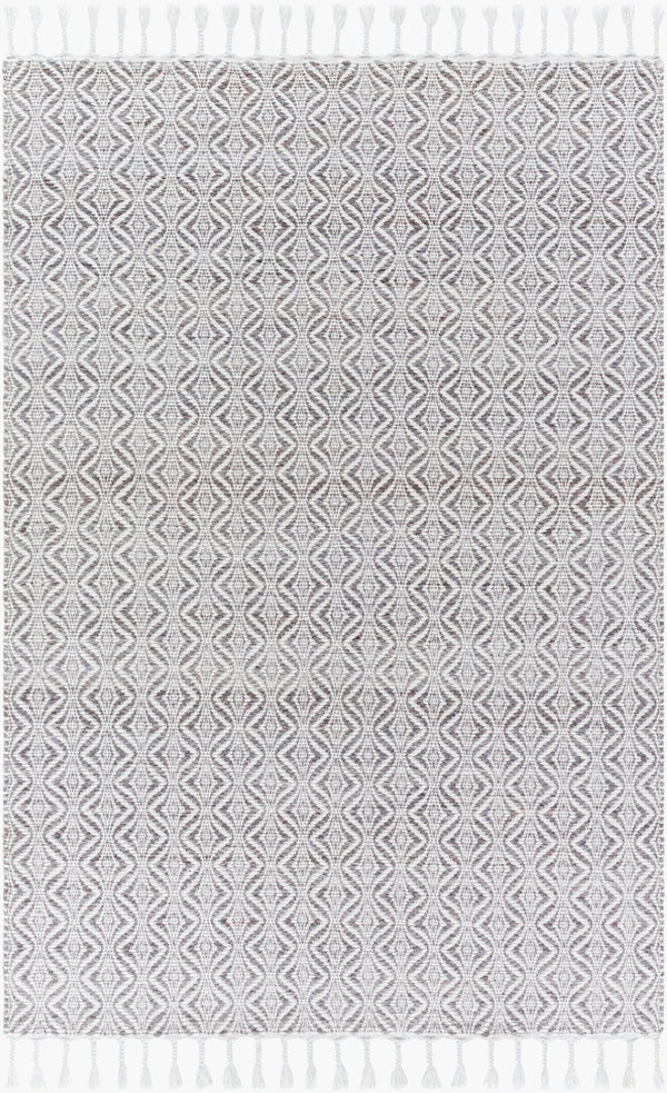 Livabliss Peony Handwoven Flatweave Accent Rug Bohemian Fringe Detail for Entryways and Small Spaces Pewter, Dove Gr 2' x 3' PON2300-23