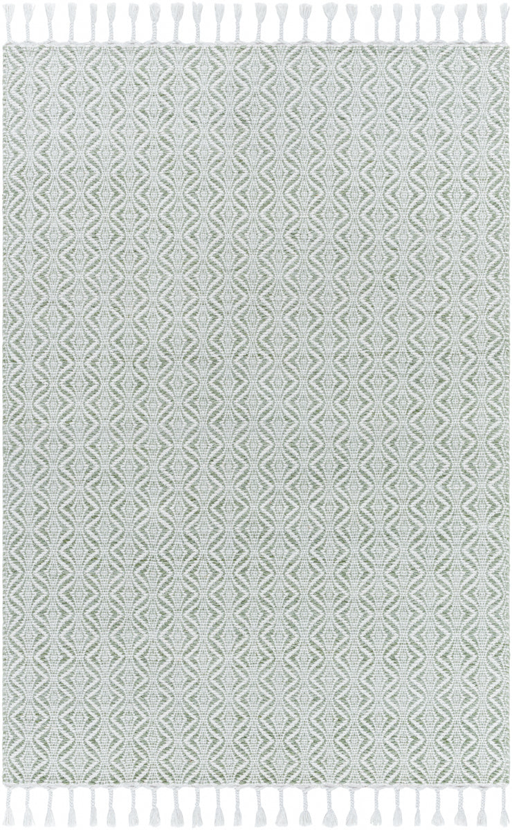 Peony PON-2301 9' x 12' Handmade Rug PON2301-912  Light Silver, Silver, White, Metallic - Silver, Sage Surya