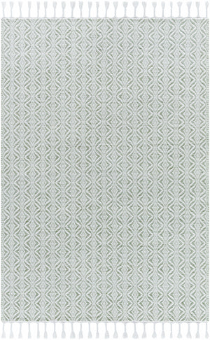 Peony PON-2301 9' x 12' Handmade Rug PON2301-912  Light Silver, Silver, White, Metallic - Silver, Sage Surya