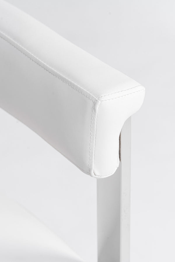 VIG Furniture Modrest Pontiac - Modern White Vegan Leather + Stainless Steel Dining Chair VGZA-Y129-WHTSTL