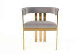 VIG Furniture Modrest Pontiac - Modern Grey Velvet + Champagne Gold Dining Chair VGZAY129-GRYG