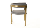 VIG Furniture Modrest Pontiac - Modern Grey Velvet + Champagne Gold Dining Chair VGZAY129-GRYG