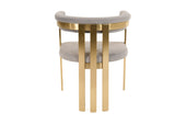 VIG Furniture Modrest Pontiac - Modern Grey Velvet + Champagne Gold Dining Chair VGZAY129-GRYG