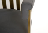 VIG Furniture Modrest Pontiac - Modern Grey Velvet + Champagne Gold Dining Chair VGZAY129-GRYG