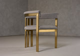 VIG Furniture Modrest Pontiac - Modern Grey Velvet + Champagne Gold Dining Chair VGZAY129-GRYG