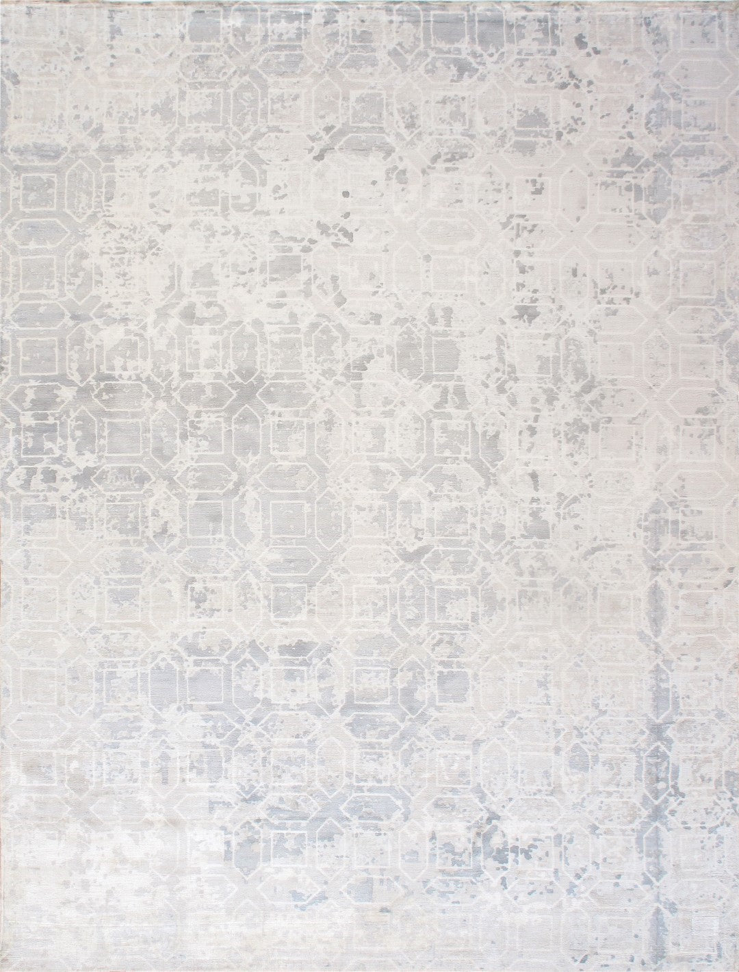 Home Beverly Collection Hand-Loomed Grey Silk Rug - Modern Elegance fo