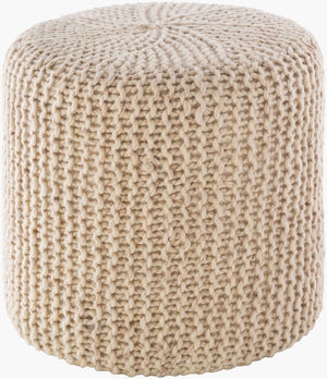 Livabliss Prado Knitted Wool Blend Cube Pouf Handcrafted Accent Seat for Living Room Decor POPF001-181816