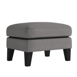 Homelegance By Top-Line Huntley Modern Ottoman Grey Solid Wood