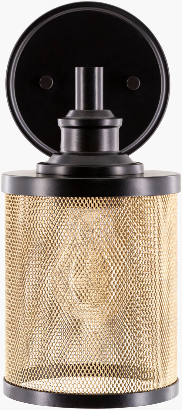 Surya Porson Wall Sconce Light - Elegant 11" Tall Metallic Fixture For Homes, Easy Maintenance & Charm Fixture, Black Iron Por-001