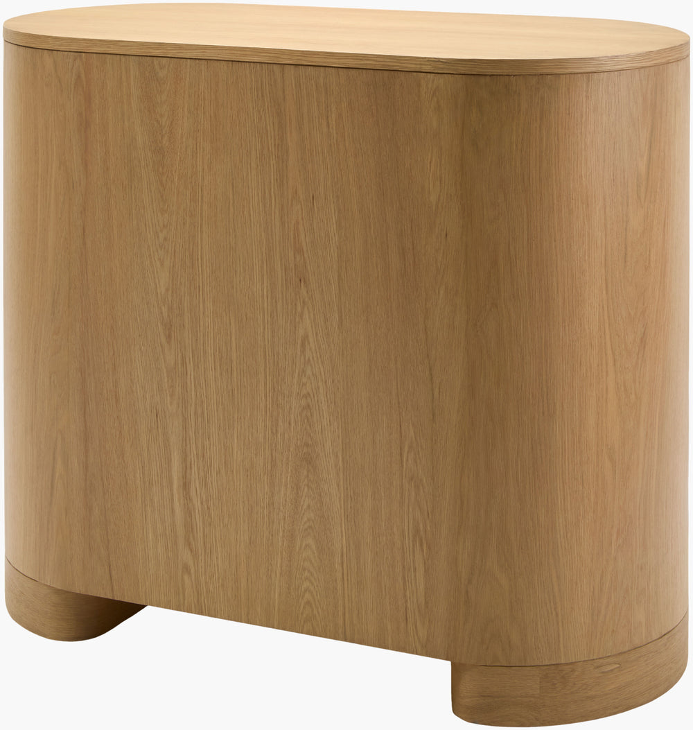 Surya Poros Cabinet - Stylish 32"H X 38"W X 18"D Cork Veneer & Oak Storage Solution For Any Room Top, Green,Base, Brown Cork Veneer,Oak Pors004-323818