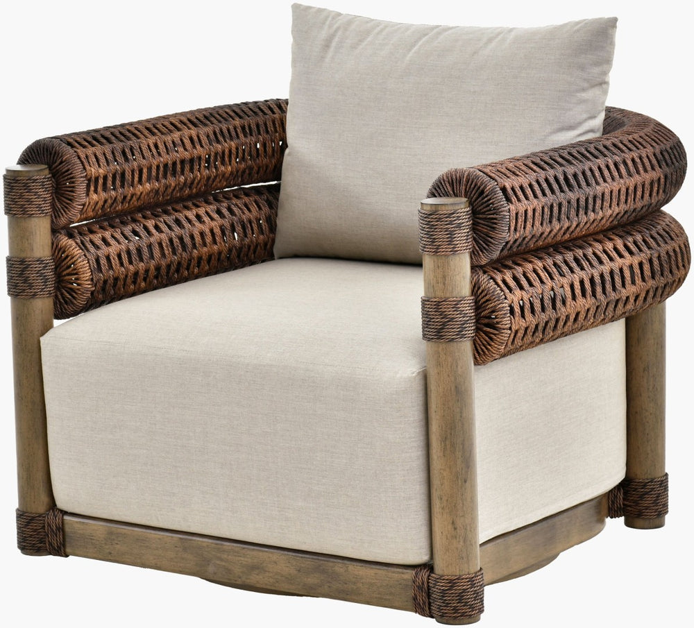 Surya Porta Outdoor Swivel Accent Chair Artisan Hand-painted Acrylic Patio Lounge Seat PORT002-283638