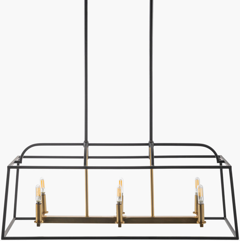 Surya Possini Chandelier Lighting - 14" Industrial Rustic Design, Durable Iron, Perfect For Dining & Living Spaces Fixture, Black,Cord, White Iron Pos-002