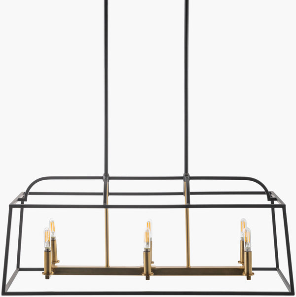 Surya Possini Chandelier Lighting - 14" Industrial Rustic Design, Durable Iron, Perfect For Dining & Living Spaces Fixture, Black,Cord, White Iron Pos-002