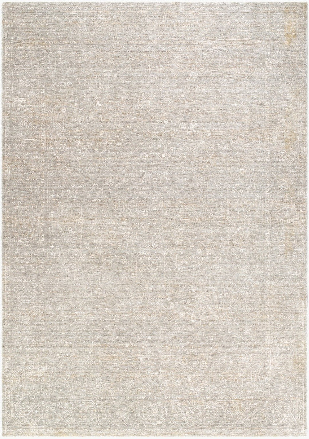 Livabliss Poet Collection Traditional Polyester Area Rug with Fringe for Living Room Floors Light Slate, Sl 5' x 7'5" POT2302-575