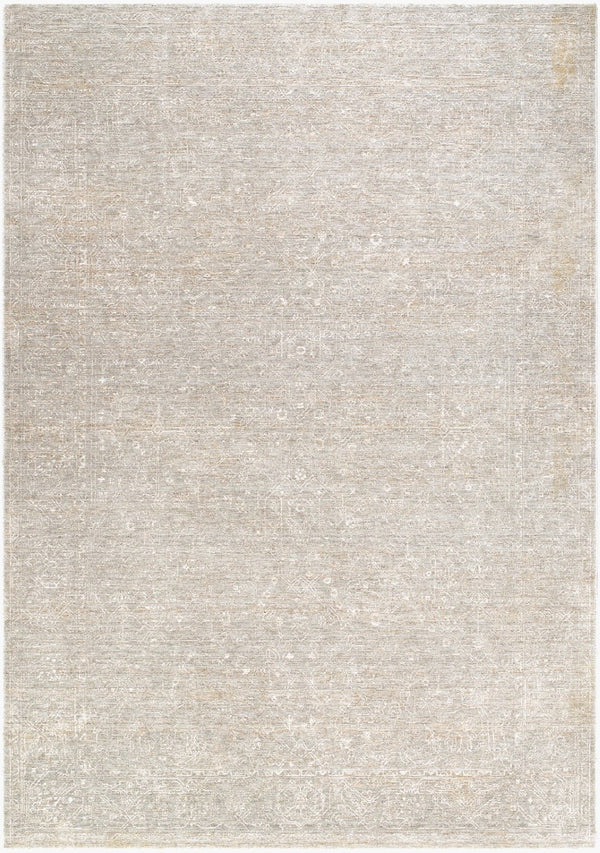 Livabliss Poet Collection Traditional Polyester Area Rug with Fringe for Living Room Floors Light Slate, Sl 5' x 7'5" POT2302-575