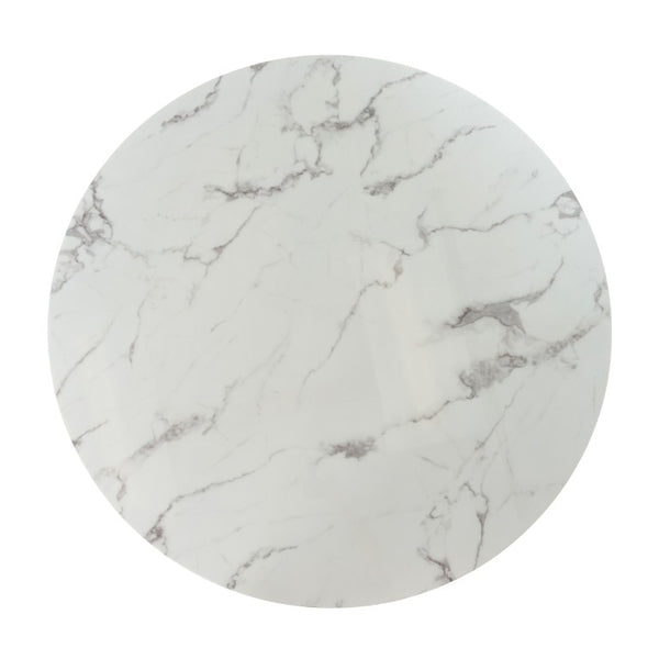 VIG Furniture Potter Round Dining Table With White Marble Top & Gold Stainless Steel Pedestal, Seats 6, 51"_X000d_ VGZAT9007