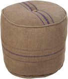 Burlap POUF-13 17"H x 18"W x 18"D Pouf POUF-13 Livabliss Surya