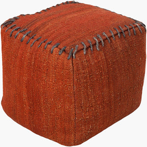 Livabliss Woodstock Handwoven Cotton Jute Cube Pouf for Bohemian Living Rooms and Reading Nooks POUF-189