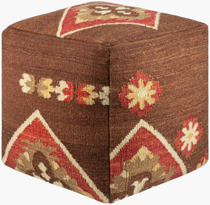 Livabliss Frontier Handcrafted Cotton Wool Cube Pouf Woven Rustic Accent for Living Room Seating POUF-19