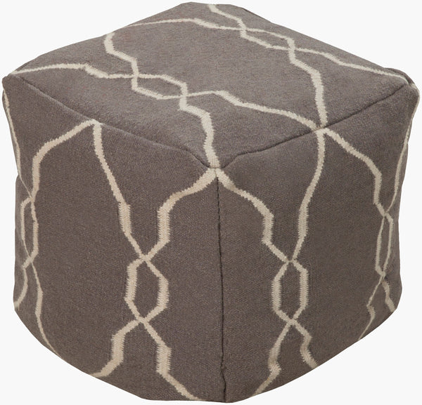 Surya Fallon Pouf – Rustic 18" Accent Piece With Woven Texture, Cotton & Wool, Perfect For Living Rooms! Beige Wool,Cotton,Polyester,Polyfill Pouf-24