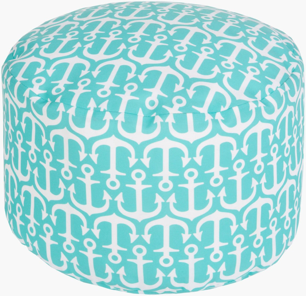 Livabliss Rain Woven Square Pouf Coastal Textured Footrest for Living Room or Entryway Accent POUF-305