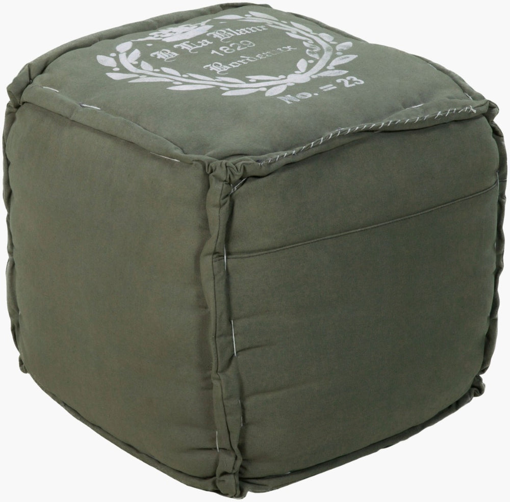 Surya Bonjour Handcrafted Cotton Cube Pouf Artisan Woven Footrest for Bohemian Living Rooms POUF-57