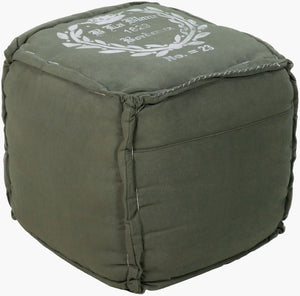 Surya Bonjour Handcrafted Cotton Cube Pouf Artisan Woven Footrest for Bohemian Living Rooms POUF-57