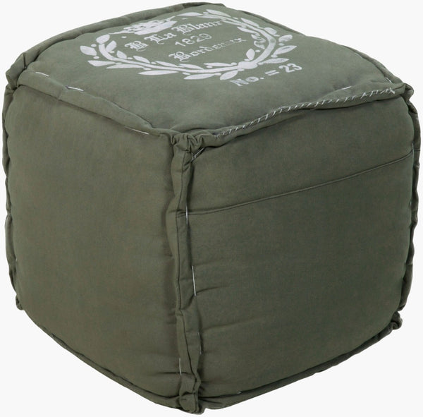 Surya Bonjour Handcrafted Cotton Cube Pouf Artisan Woven Footrest for Bohemian Living Rooms POUF-57
