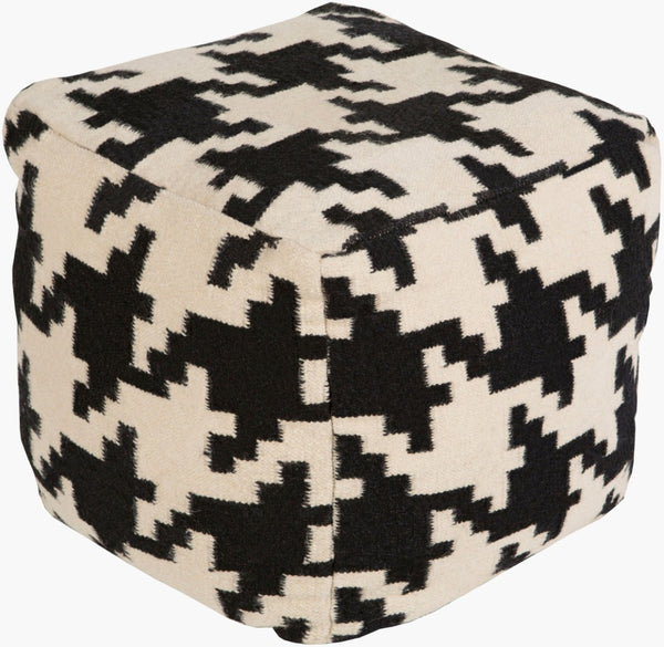 Livabliss Frontier Handcrafted Wool Top Cube Pouf for Living Room Seating and Footrest Use POUF173-181818