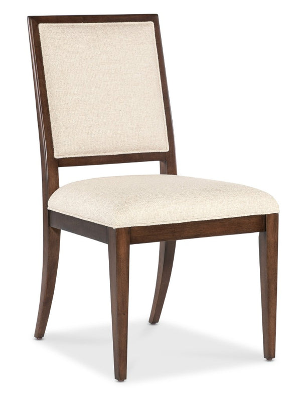 Hooker Furniture Archives Upholstered Side Chair In Classic Walnut With Curate Wheat Performance Fabric, Tailored Elegance 6123-75410-89