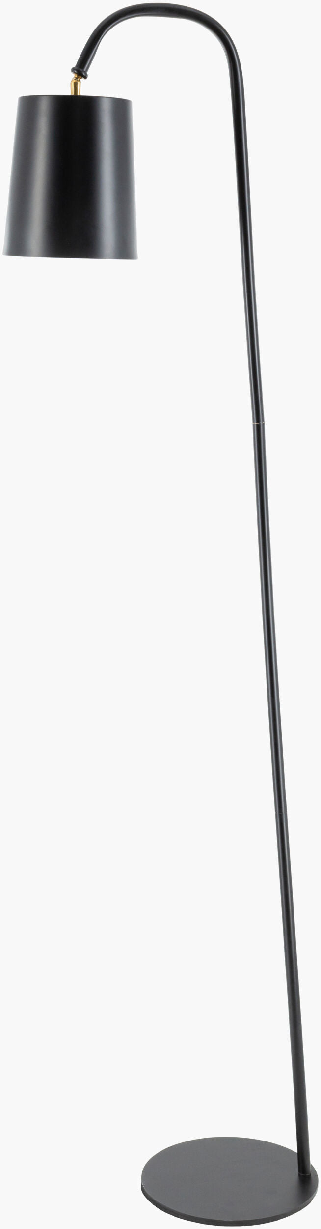 Surya Polly Modern Minimalist 65-inch Task Floor Lamp - Sleek Metal Design For Elegant Workspace Illumination Body, Black,Base, Black,Shade (Outside), Black,Shade (Inside), White,Cord, Translucent Iron,Iron,Metal Poy-001